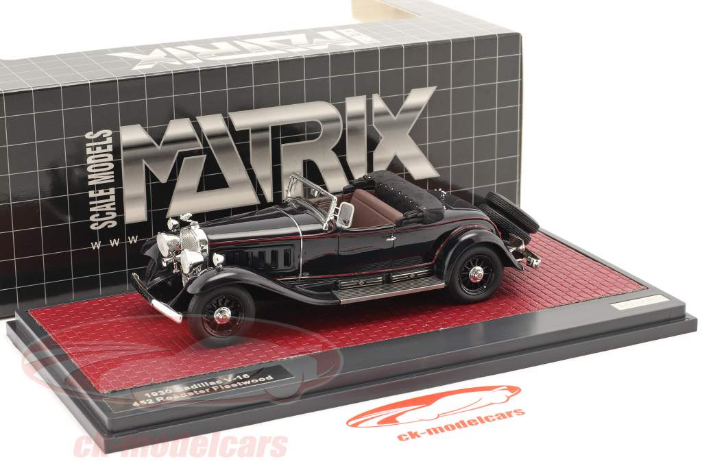 Cadillac V-16 452 roadster Fleetwood Open Top 1930 bleu foncé 1:43 Matrix