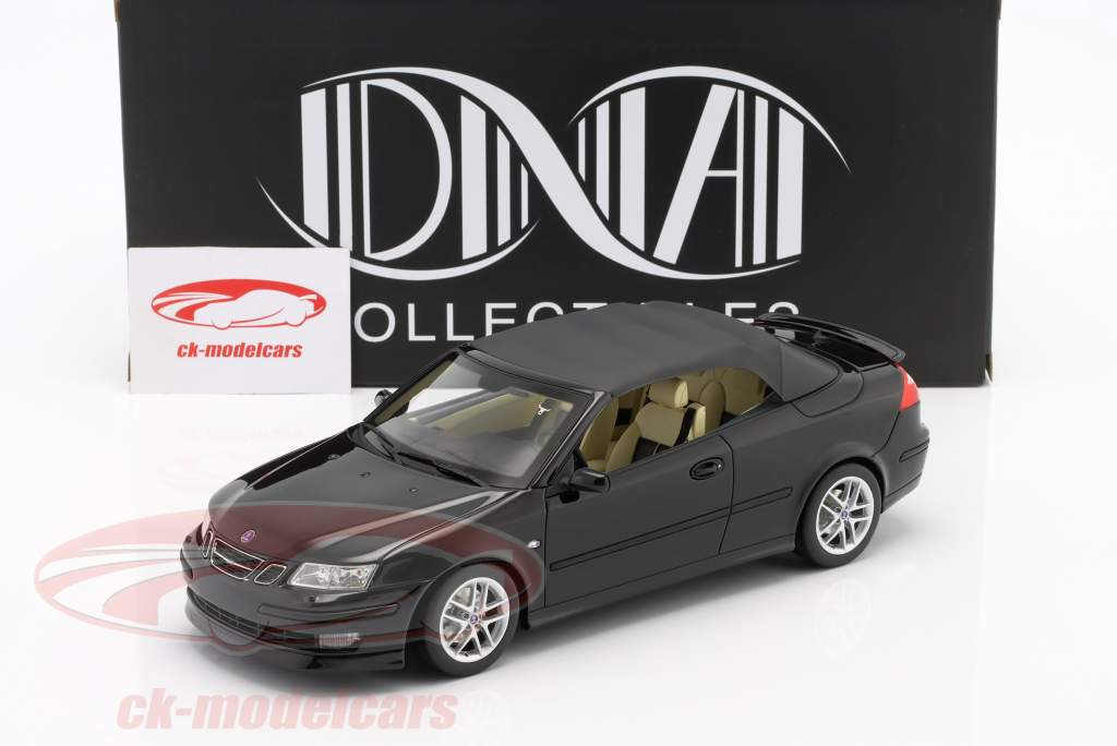 Saab 9-3 Aero cabriolet Byggeår 2005 sort 1:18 DNA Collectibles