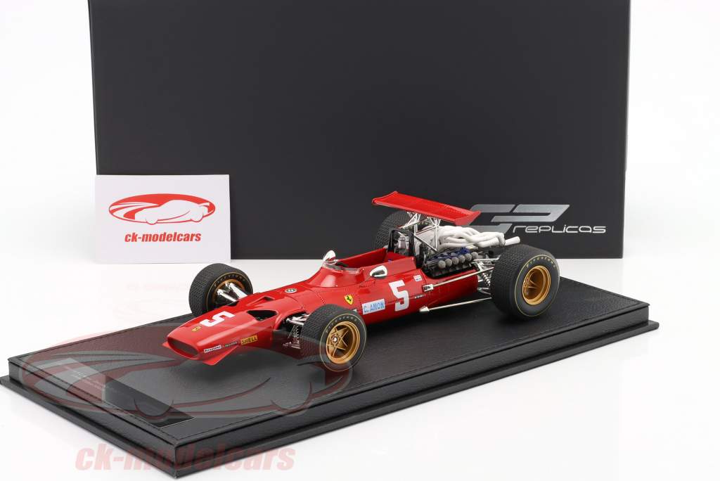 Chris Amon Ferrari 312 #5 2do británico GP fórmula 1 1968 1:18 GP Replicas