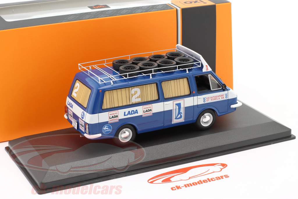RAF-2203 Van Rallye Assistance 1000 Lakes 1984 blau / weiß 1:43 Ixo