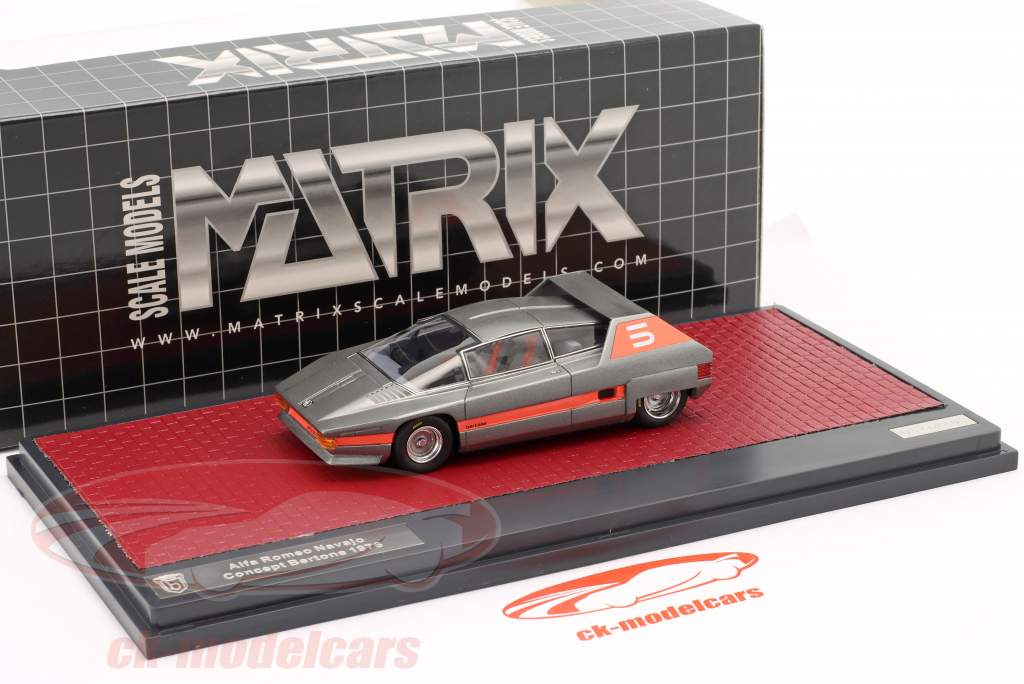 Alfa Romeo Navajo Concept Car Bertone 1976 Cinza metálico 1:43 Matrix