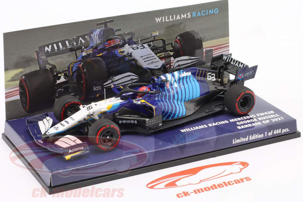 George Russell Williams FW43B #63 Bahrain GP formel 1 2021 1:43 Minichamps