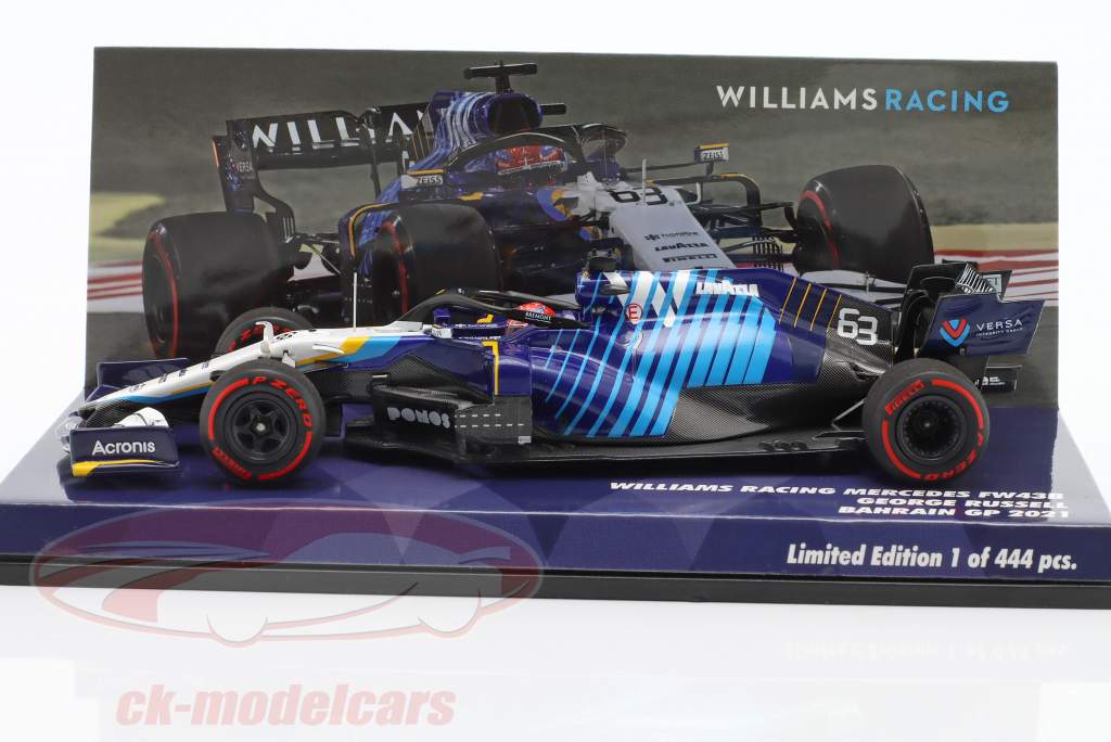 George Russell Williams FW43B #63 Bahrain GP formel 1 2021 1:43 Minichamps