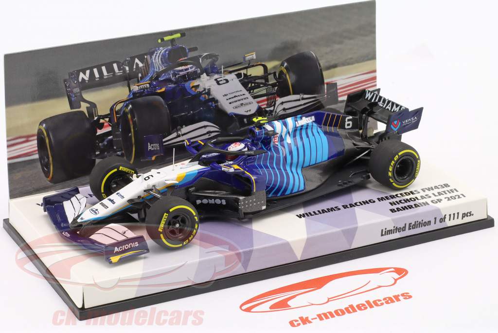 Nicholas Latifi Williams FW43B #6 Baréin GP fórmula 1 2021 1:43 Minichamps