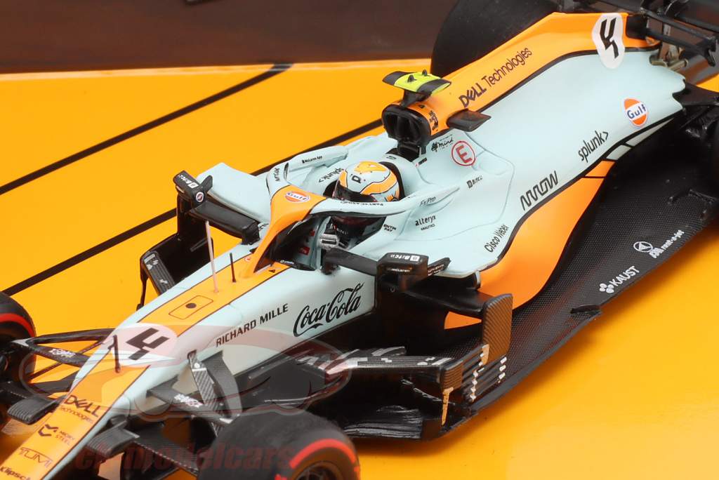 Norris #4 & Ricciardo #3 2-Car Set McLaren Monaco GP formula 1 2021 1:43 Minichamps
