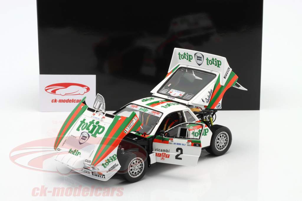 Lancia Rally 037 #2 vinder Rallye San Marino 1984 Vudafieri, Pirollo 1:18 Kyosho