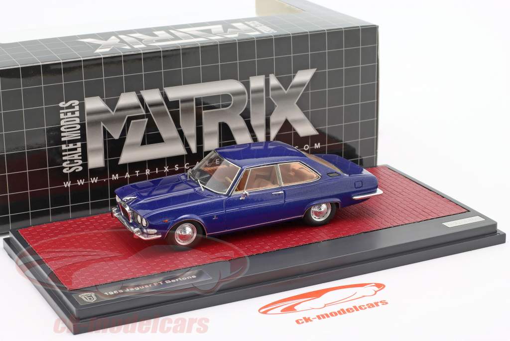 Jaguar FT Bertone Byggeår 1966 blå metallisk 1:43 Matrix