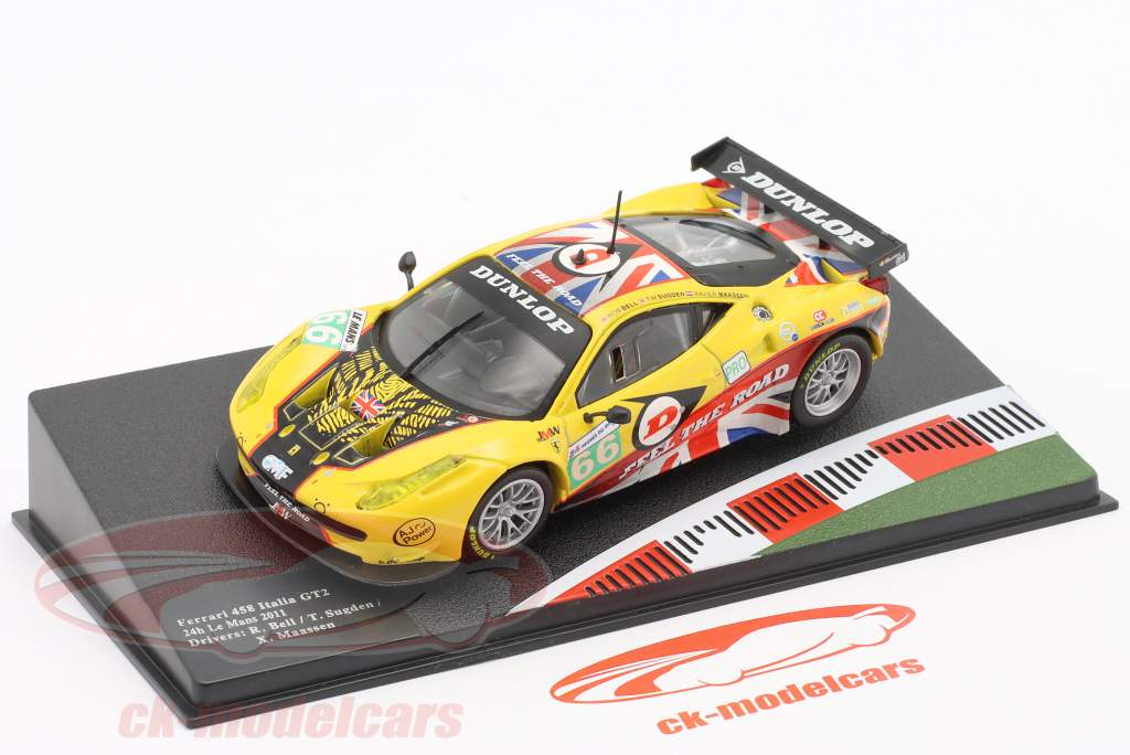 Ferrari 458 Italia GT2 #66 24h LeMans 2011 Bell, Sugden, Maassen 1:43 Altaya