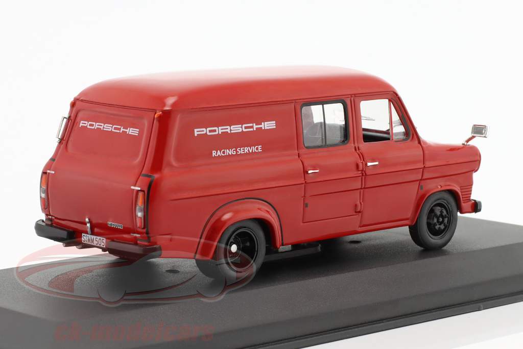 Ford Transit MK I Porsche servicio de carreras 1966 rojo 1:43 Ixo
