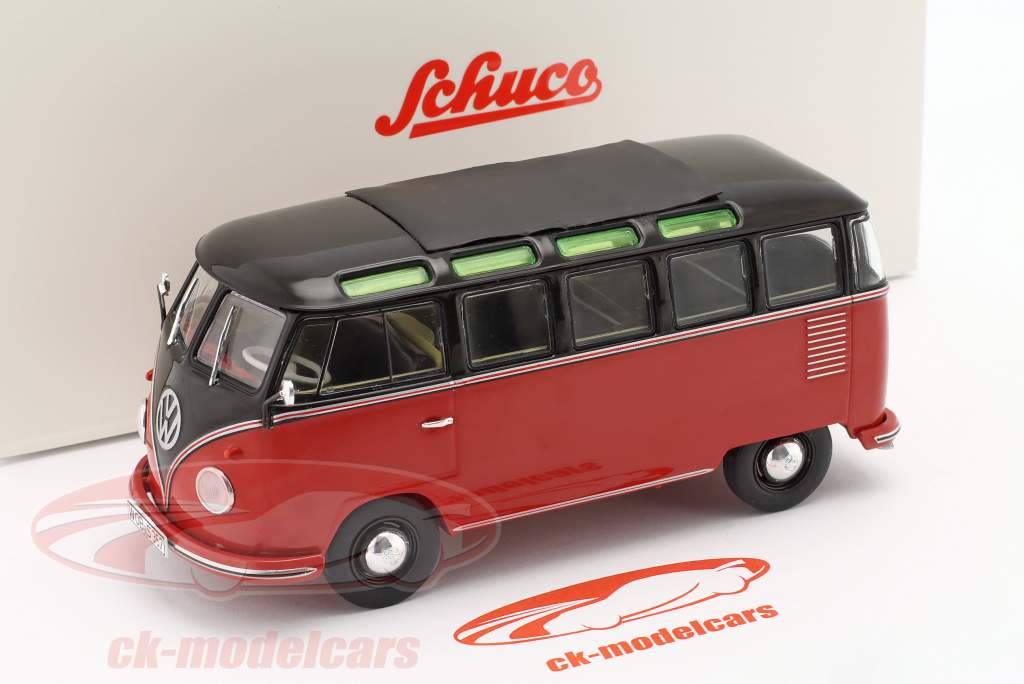 Volkswagen VW T1b Bulli Samba rød / sort 1:32 Schuco