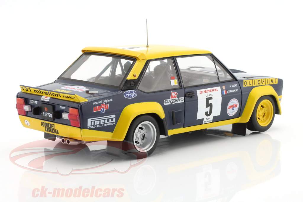 Fiat 131 Abarth #5 vinder Rallye Tour de Corse 1977 Darniche, Mahe 1:18 Solido