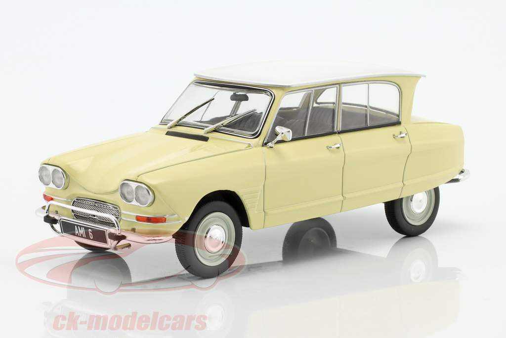Citroen Ami 6 Byggeår 1961 lysegul / hvid 1:24 WhiteBox