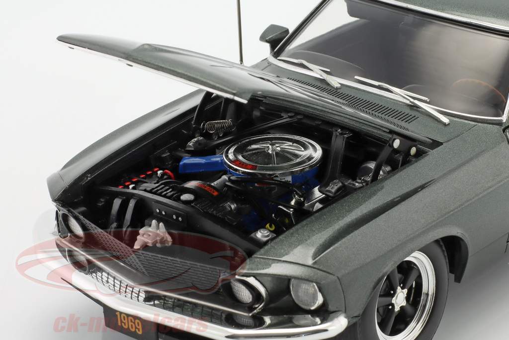 Ford Mustang GT Fastback 1969 donkergroen metalen 1:18 GMP
