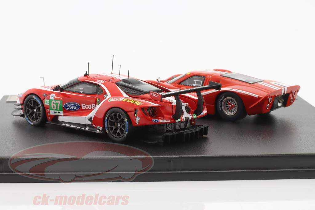 2-Car Set 24h LeMans: Ford GT40 #1 1967 & Ford GT #67 2019 1:43 Ixo