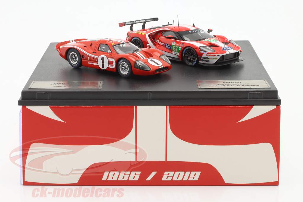 2-Car Set 24h LeMans: Ford GT40 #1 1967 & Ford GT #67 2019 1:43 Ixo
