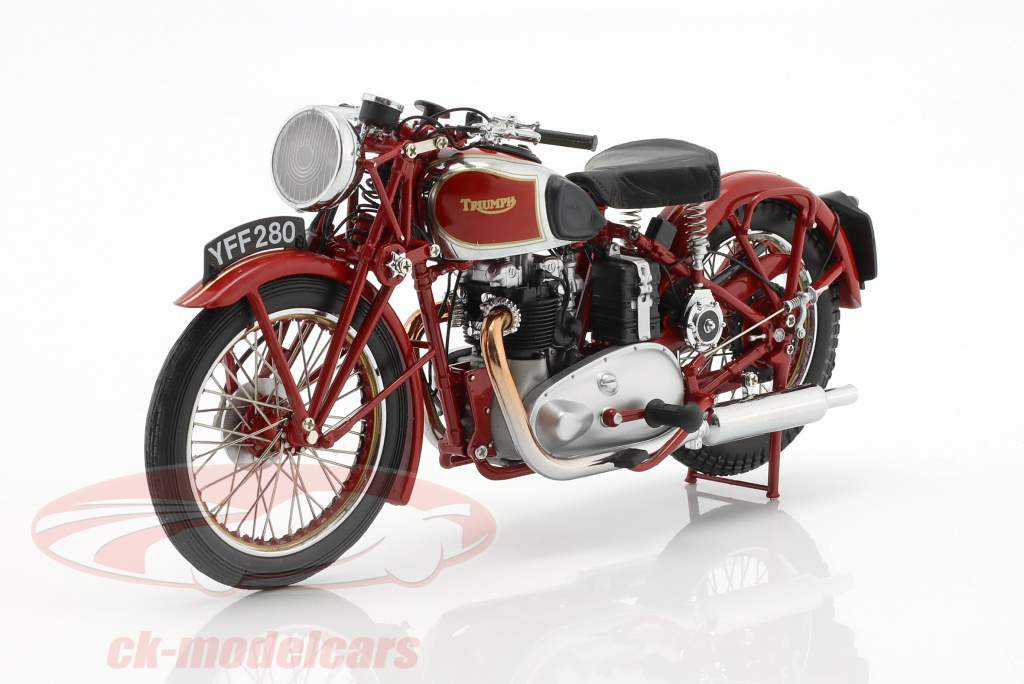 オートバイ・バイク 1/12 MINICHAMPS Triumph Speed Twin 1/12 Minichamps 1939 Triumph Speed Twin (Red) Diecast Model