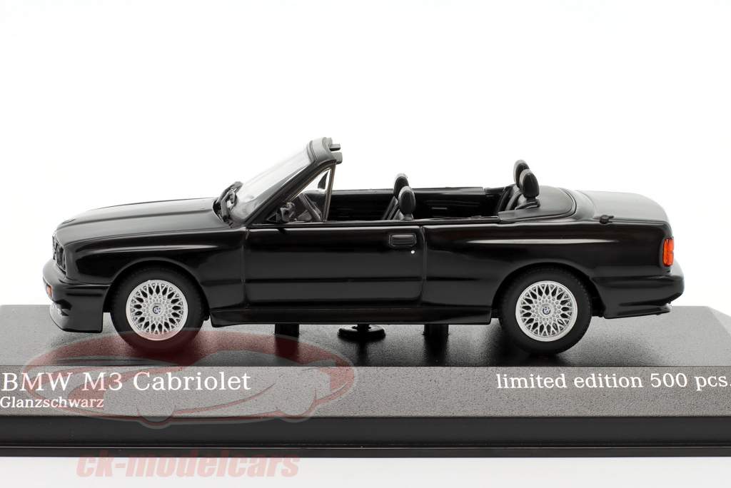 BMW M3 (E30) Convertible year 1988 glossy black 1:43 Minichamps