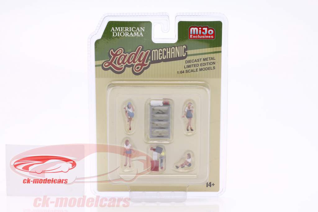 Lady mechanic figure set 1:64 American Diorama