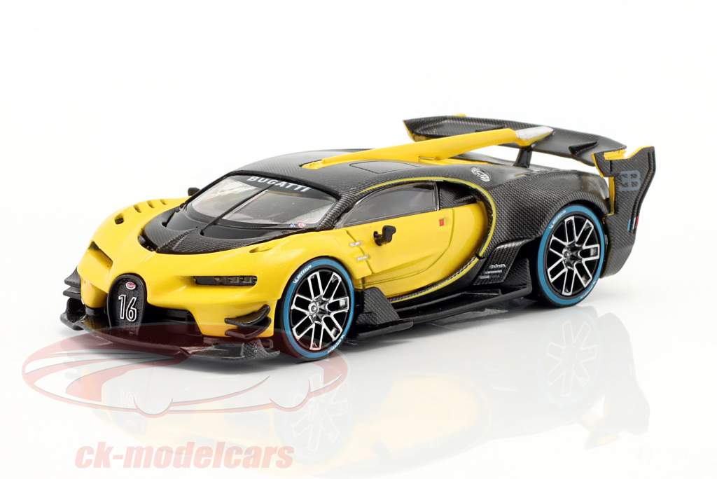 Bugatti Vision Gran Turismo LHD желтый / углерод 1:64 TrueScale