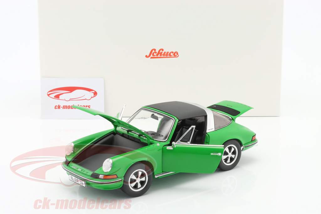 Porsche 911 S Targa hugorm grøn 1:18 Schuco