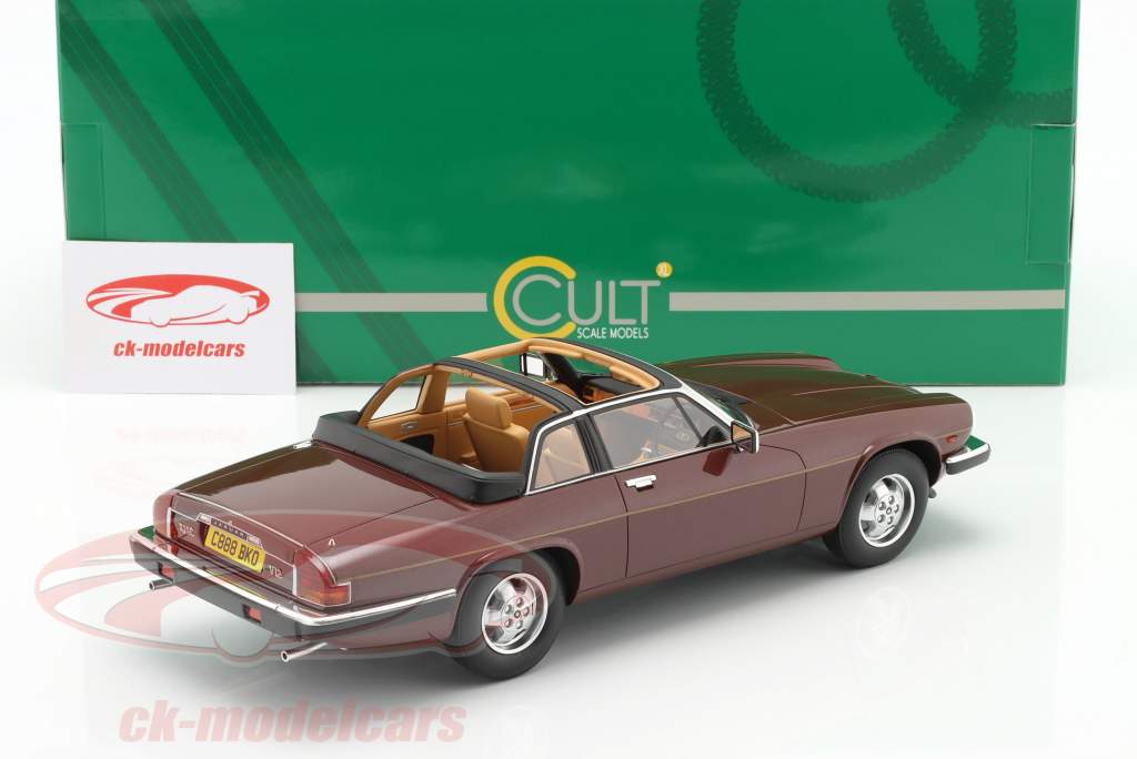 Jaguar XJ-SC RHD bouwjaar 1983 donkerrood metalen 1:18 Cult Scale