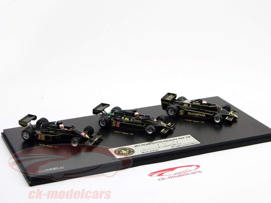 チームロータスJPS 3両セットタイプ77、タイプ78タイプ79フォーミュラ1 1976年から1978年1時43 TRSC