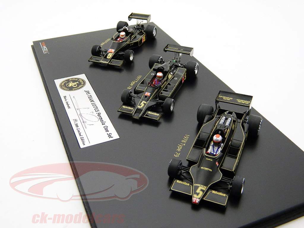 チームロータスJPS 3両セットタイプ77、タイプ78タイプ79フォーミュラ1 1976年から1978年1時43 TRSC