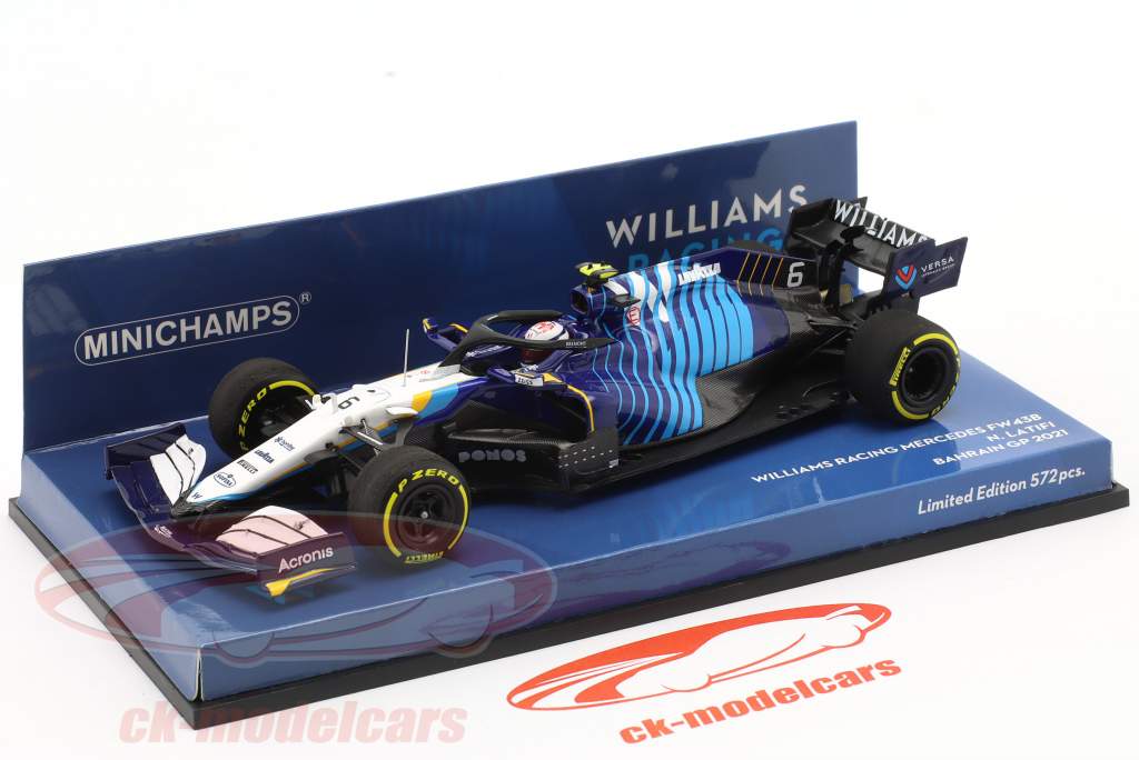 Nicholas Latifi Williams FW43B #6 Bahrain GP formula 1 2021 1:43 Minichamps