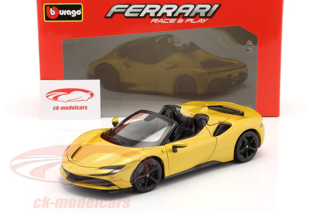 Ferrari SF90 Spider Baujahr 2021 gold metallic 1:18 Bburago