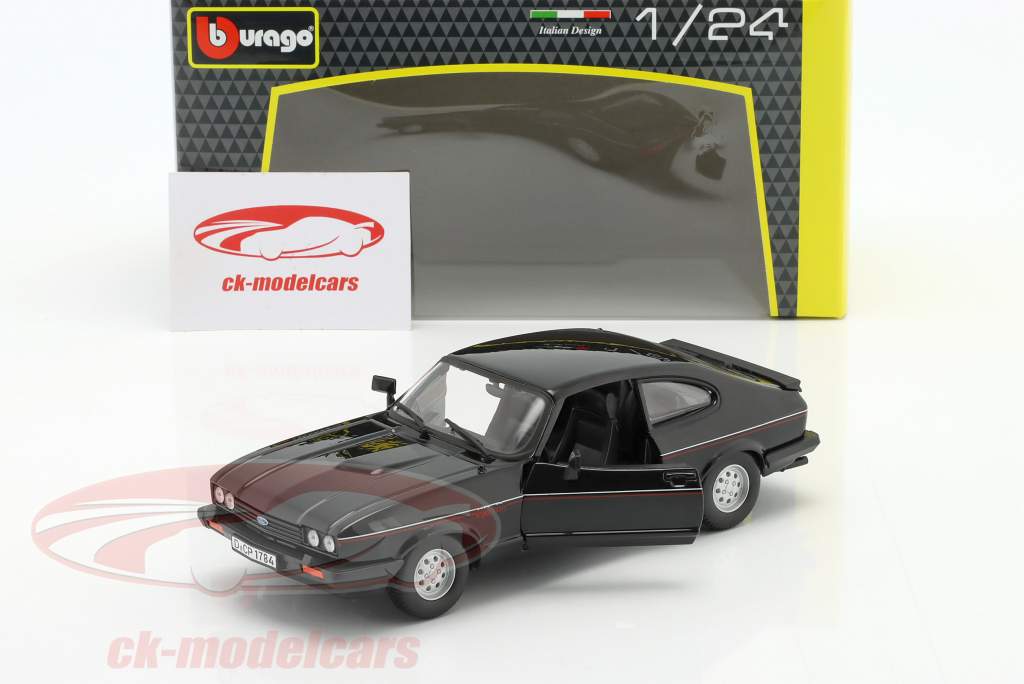 Ford Capri 2.8i Année de construction 1982 noir 1:24 Bburago