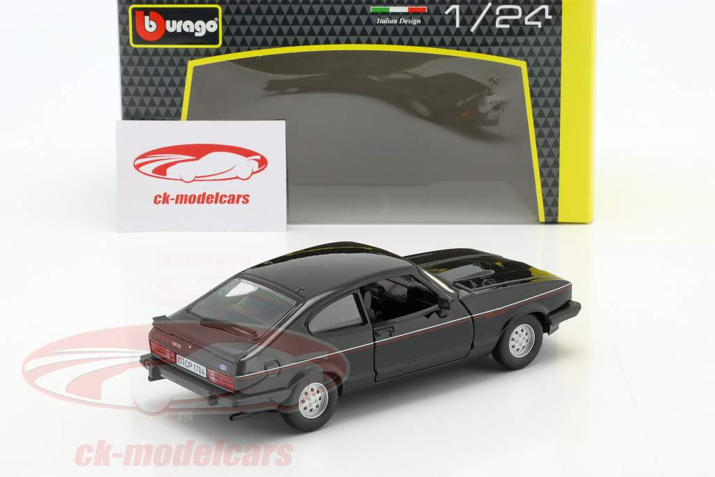 Ford Capri 2.8i year 1982 black 1:24 Bburago