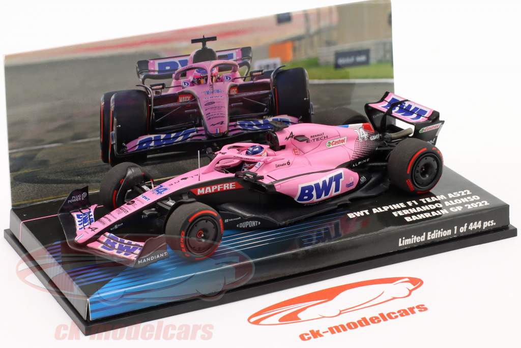 Fernando Alonso Alpine A522 #14 Бахрейн GP формула 1 2022 1:43 Minichamps