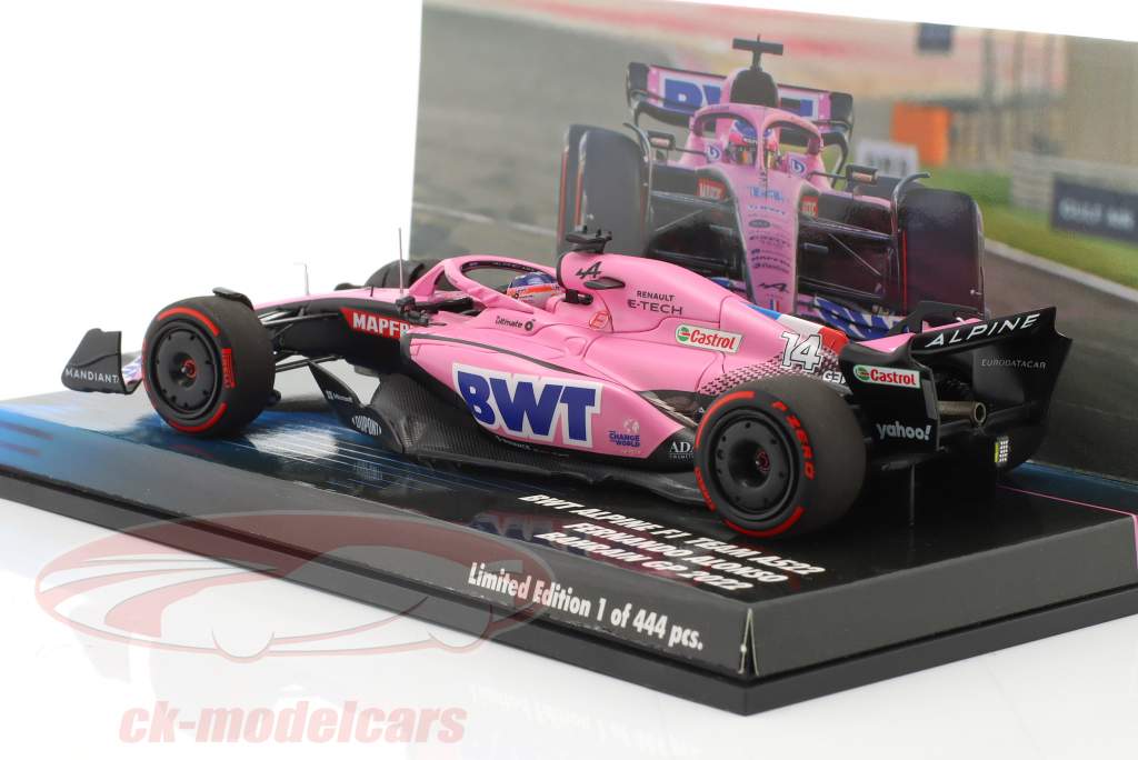 Fernando Alonso Alpine A522 #14 Бахрейн GP формула 1 2022 1:43 Minichamps