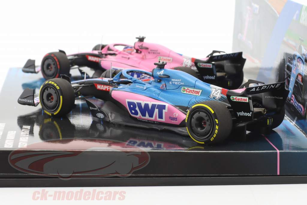 2-Car Set Fernando Alonso #14 Bahreïn & Australie GP formule 1 2022 1:43 Minichamps