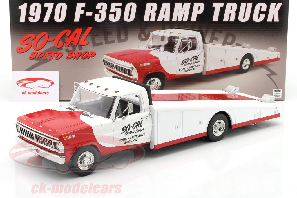 Ford F-350 Ramp Truck So-Cal Speed Shop year 1970 white / red 1:18 GMP
