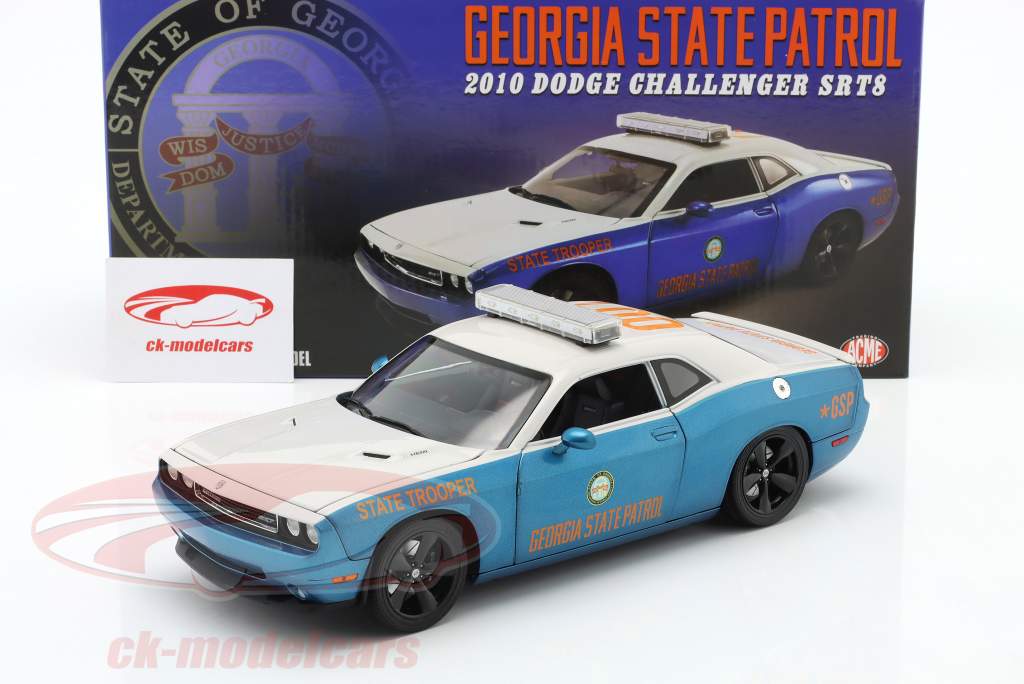 Dodge Challenger SRT8 Georgia State Patrol 2010 blå / hvid 1:18 GMP