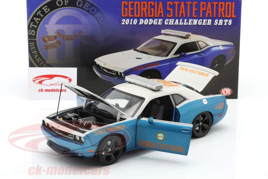 Dodge Challenger SRT8 Georgia State Patrol 2010 blå / hvid 1:18 GMP