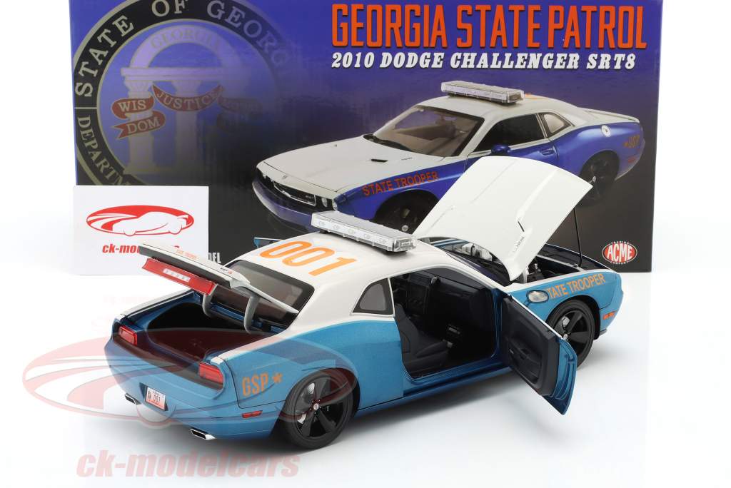 Dodge Challenger SRT8 Georgia State Patrol 2010 blå / hvid 1:18 GMP
