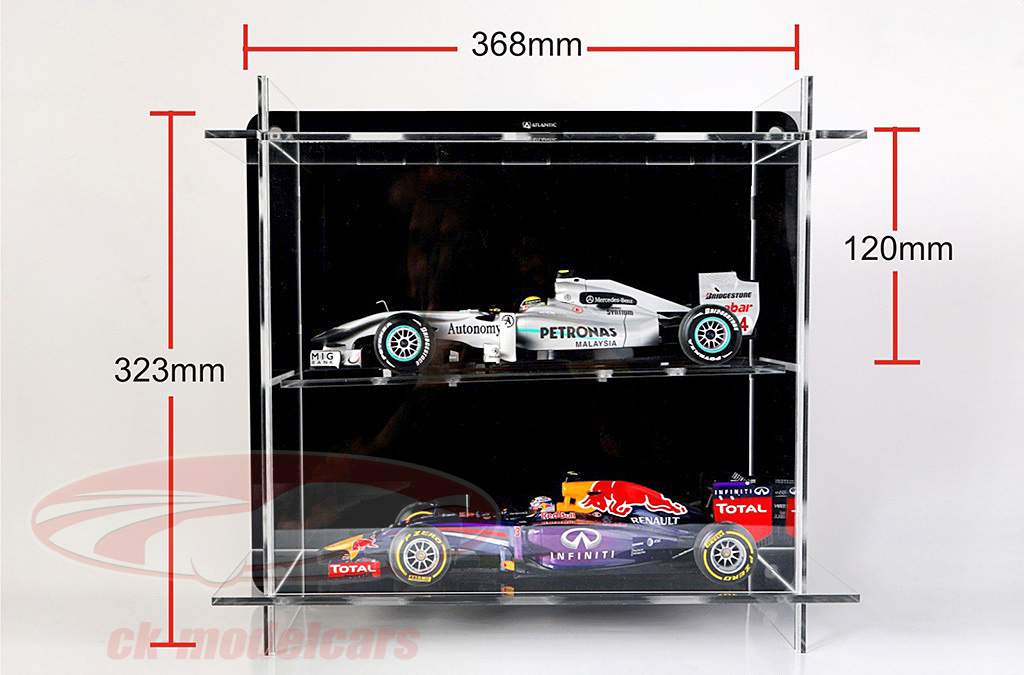 Haute qualité acrylique Vitrine multicas pour 2 voitures modèles dans le échelle 1:18 Atlantic
