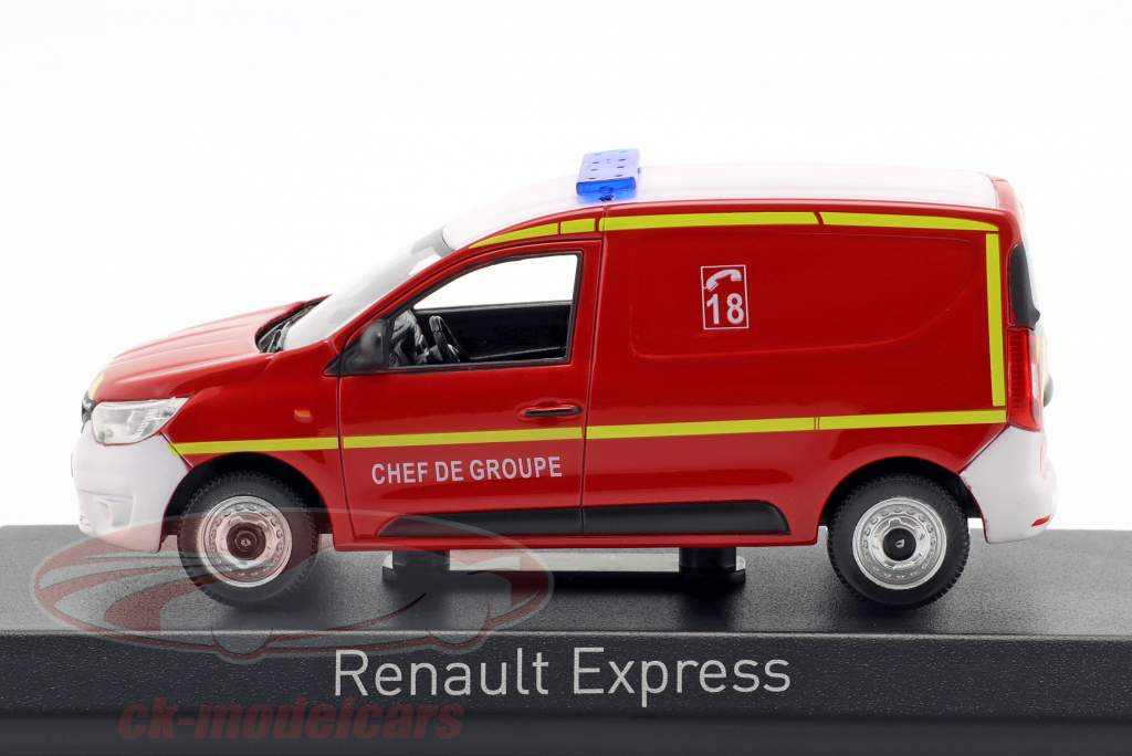Renault Express pompiers Chef de Groupe Année de construction 2021 rouge / jaune 1:43 Norev