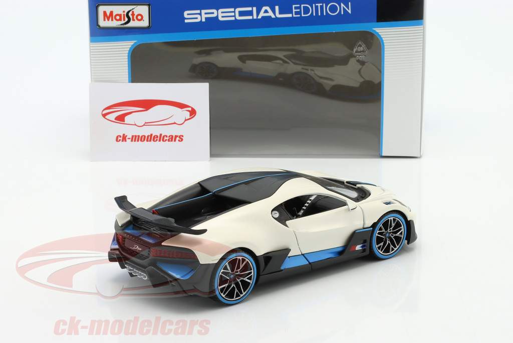 Bugatti Divo Special Edition hvid / blå / sort 1:24 Maisto