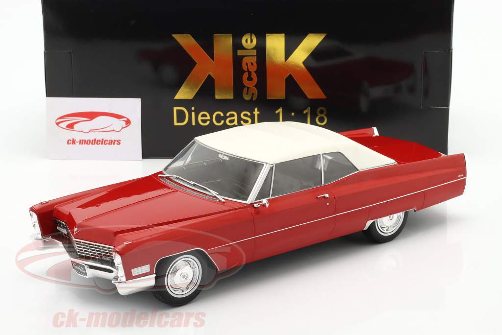 Cadillac DeVille avec capote Année de construction 1967 rouge 1:18 KK-Scale