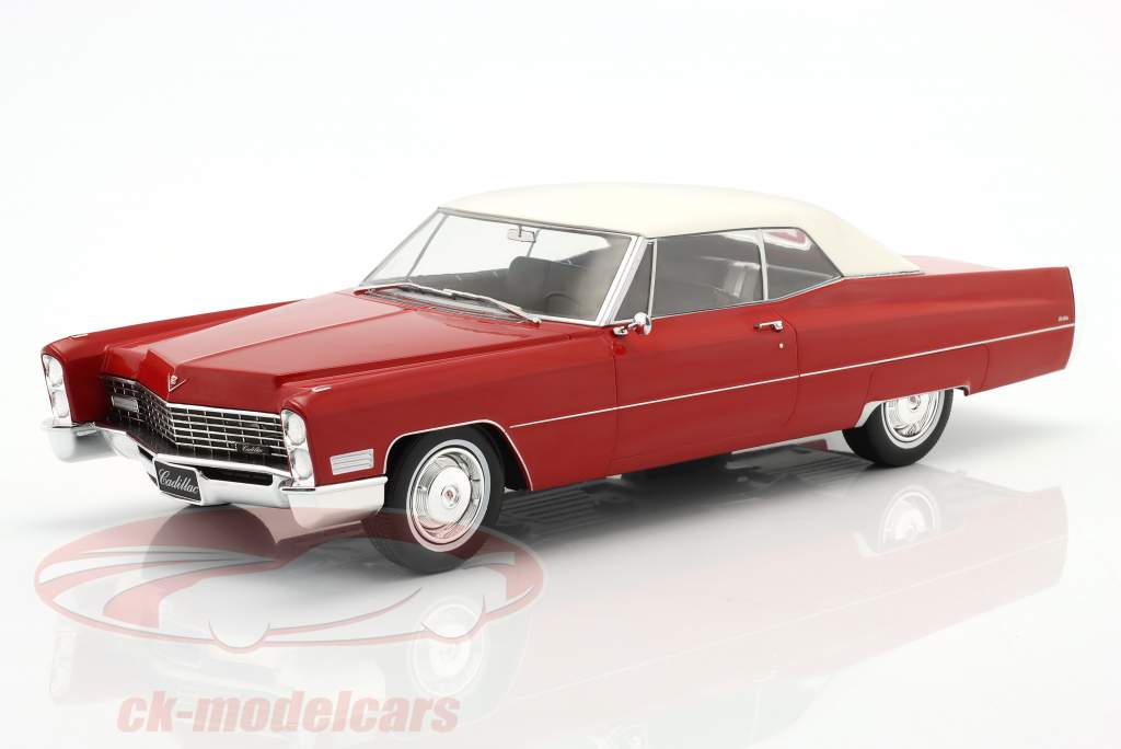 Cadillac DeVille avec capote Année de construction 1967 rouge 1:18 KK-Scale