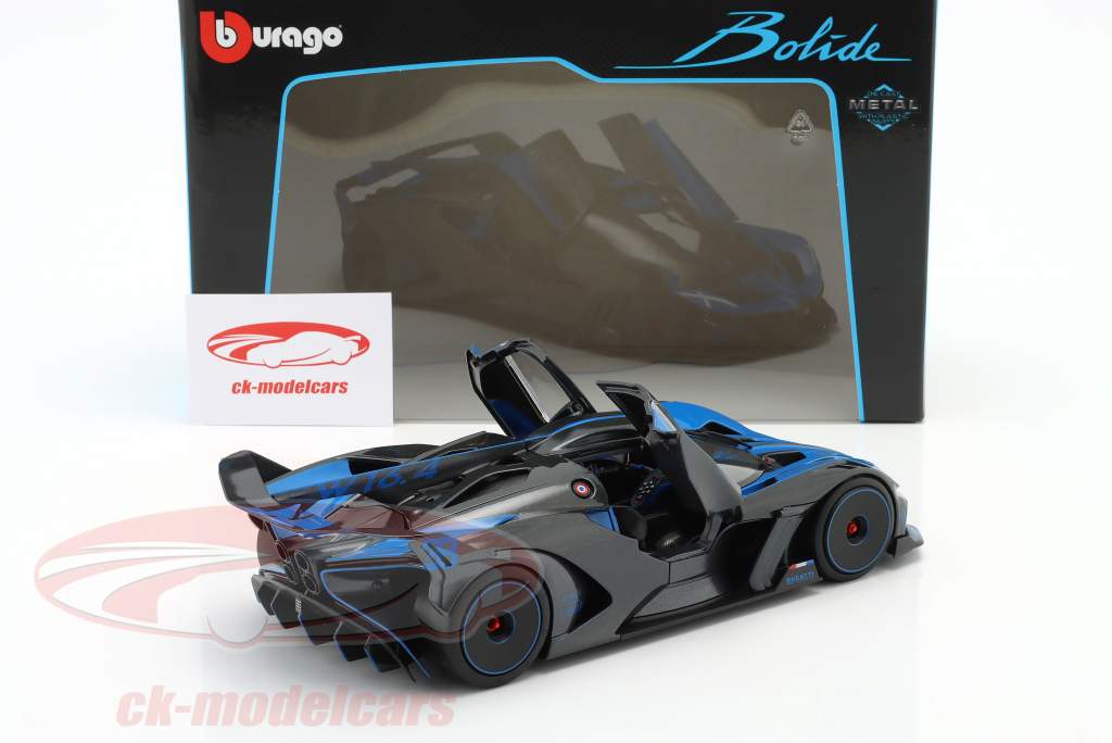 Bugatti Bolide W16.4 bouwjaar 2020 blauw / koolstof 1:18 Bburago