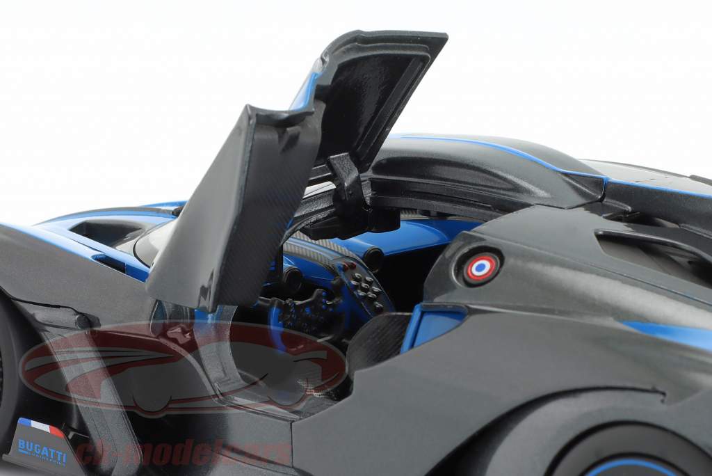 Bugatti Bolide W16.4 bouwjaar 2020 blauw / koolstof 1:18 Bburago