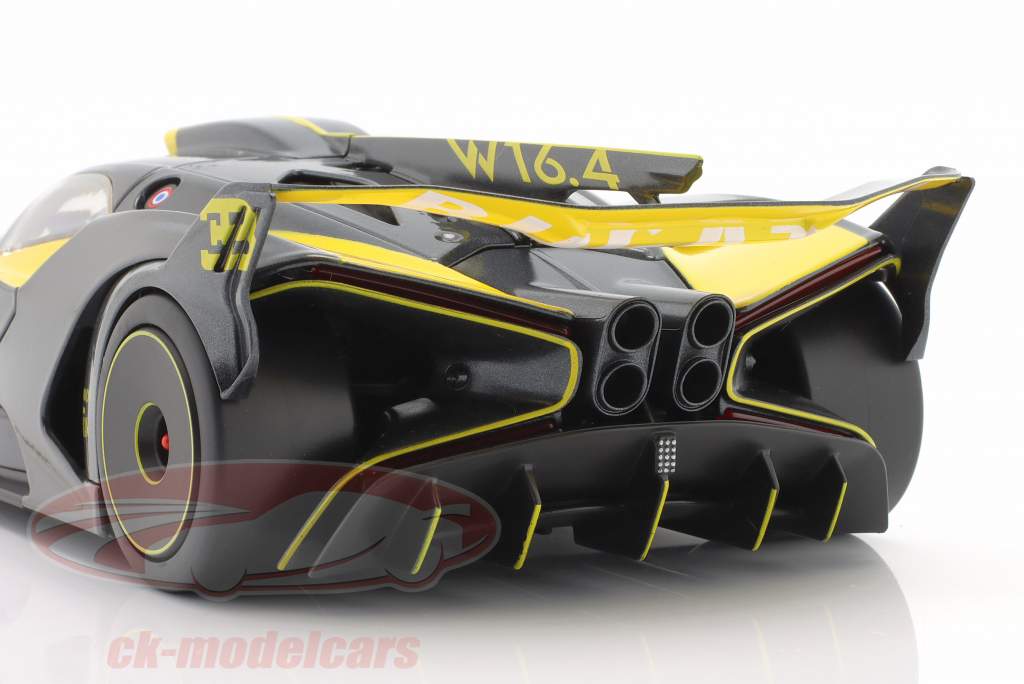 Bugatti Bolide W16.4 Byggeår 2020 gul / kulstof 1:18 Bburago