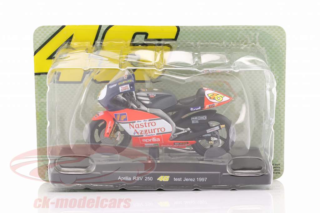 V. Rossi Aprilia RSV 250 #46 Test MotoGP Jerez Verdensmester 1997 1:18 Altaya
