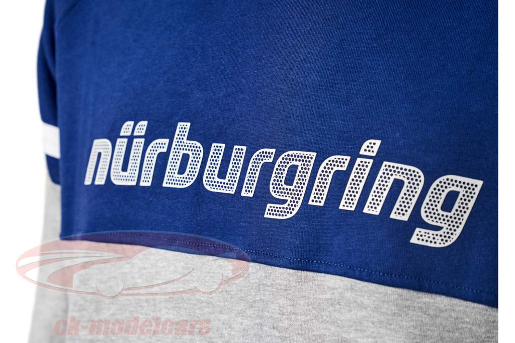 Nürburgring Kapuzenpullover Challenge blau / grau-melange