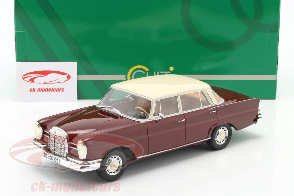 Mercedes-Benz 220SE (W111) Baujahr 1966 dunkelrot / creme weiß 1:18 Cult Scale