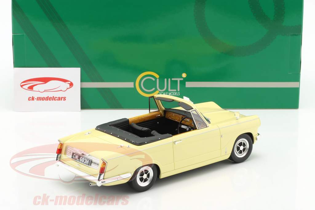 Triumph Vitesse Mk II DHC convertible RHD Año de construcción 1968 crema amarillo 1:18 Cult Scale